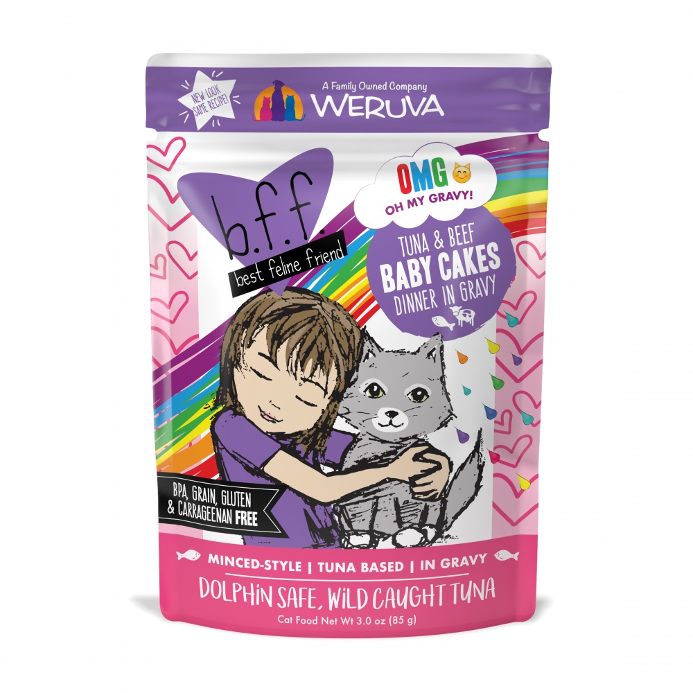 Weruva BFF Tuna  Beef Baby Cakes Recipe Pouches Wet Cat Food - 3 oz, case of 12 Image