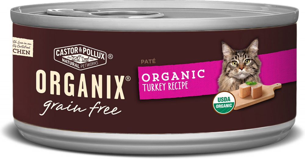 Castor & Pollux Organix Grain Free Organic Turkey Recipe Canned Cat Food - 5.5 oz, case of 24 Image
