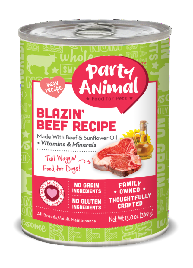 Party Animal Grain Free Blazin Beef Recipe Canned Dog Food - 13 oz, case of 12 Image
