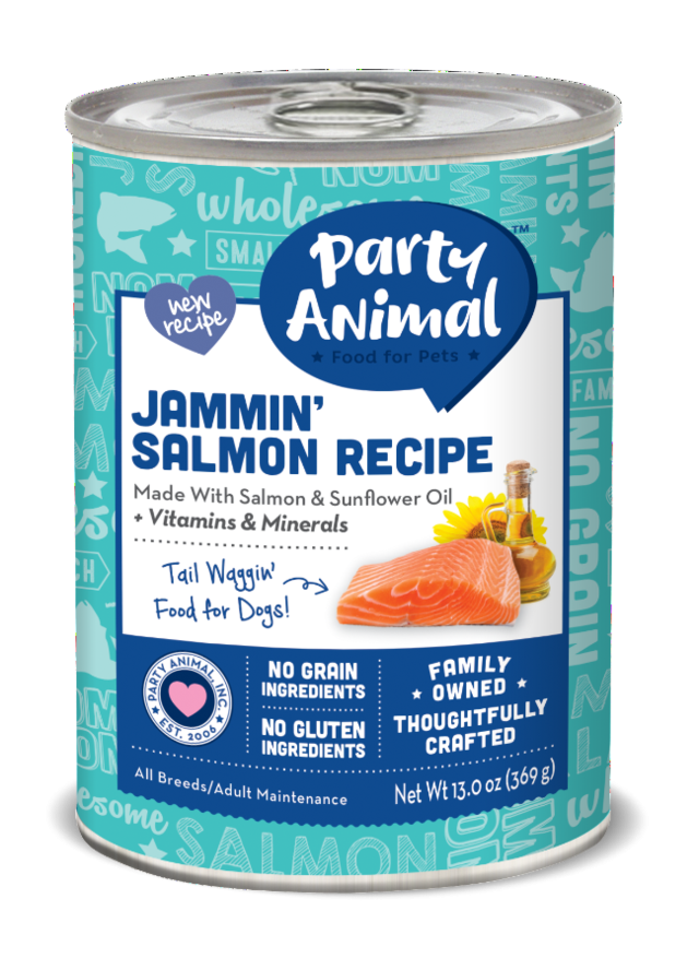 Party Animal Grain Free Jammin Salmon Recipe Canned Dog Food - 13 oz, case of 12 Image