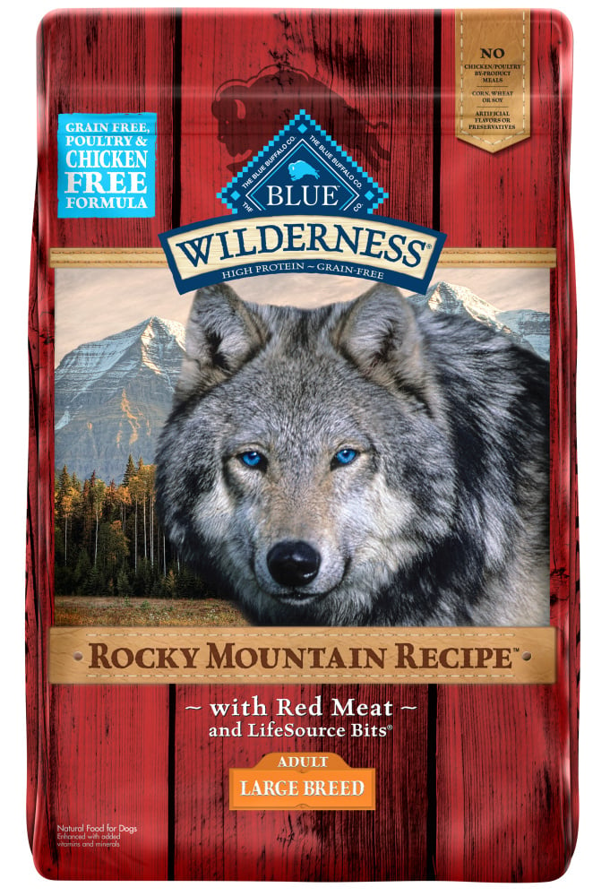 Blue Buffalo Wilderness Rocky Mountain Grain Free Red Meat High Protein Recipe Large Breed Adult Dry Dog Food - 44 lb Bag (2 x 22 lb Bag) Image