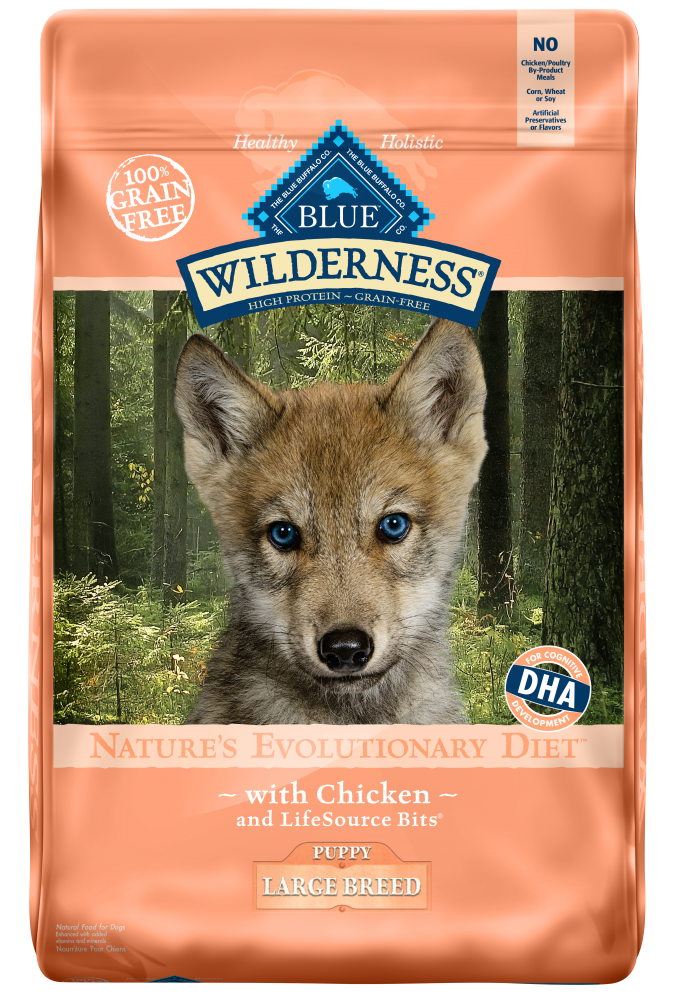 Blue Buffalo Wilderness Grain Free Chicken High Protein Recipe Large Breed Puppy Dry Dog Food - 24 lb Bag Image