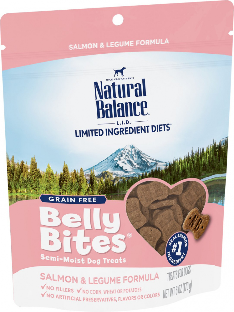 Natural Balance Belly Bites Salmon  Legume Semi-Moist Treats for Dogs - 6 oz Image