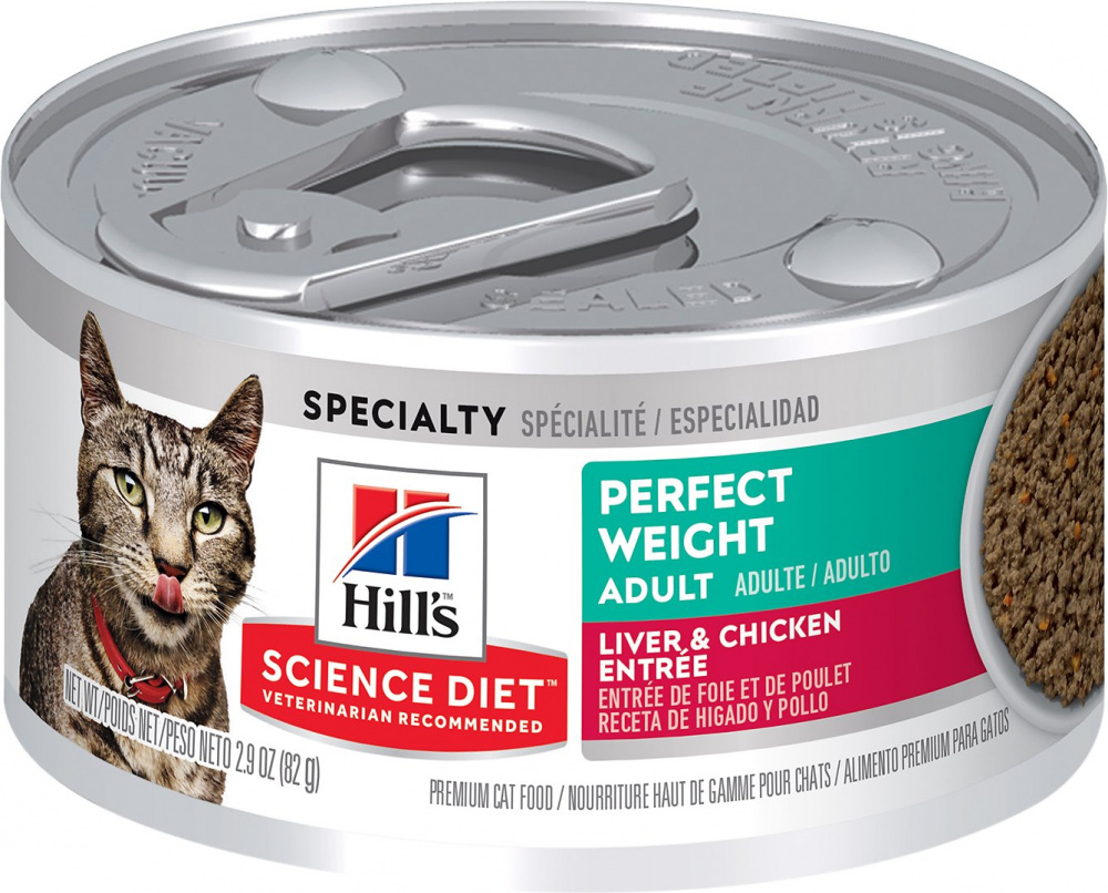 Hill's Science Diet Perfect Weight Chicken  Liver Canned Cat Food - 2.9 oz, case of 24 Image