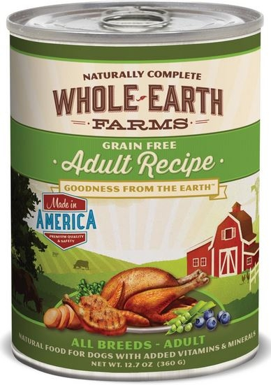 Whole Earth Farms Grain Free Adult Recipe Canned Dog Food - 12.7 oz, case of 12 Image