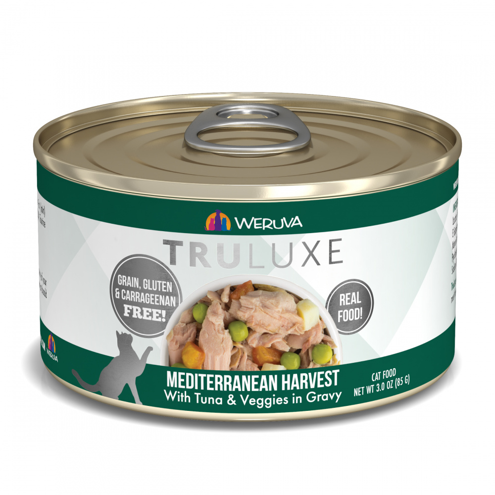 Weruva TRULUXE Mediterranean Harvest with Tuna  Veggies in Gravy Canned Cat Food - 3 oz, case of 24 Image