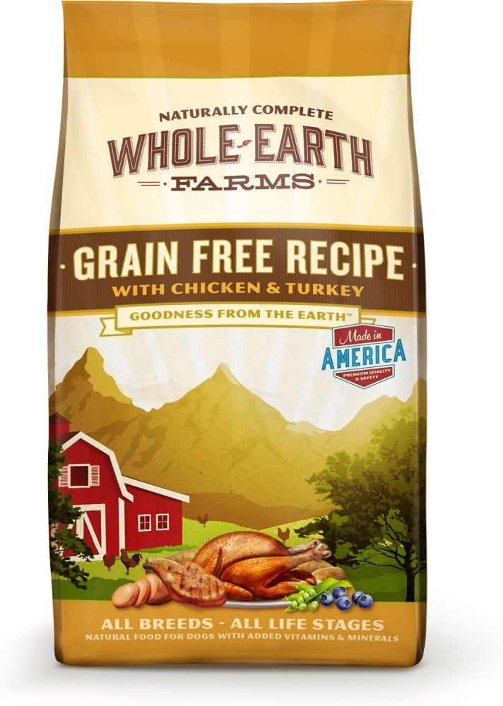 Whole Earth Farms Grain Free Recipe with Chicken & Turkey Dry Dog Food - 12 lb Bag Image