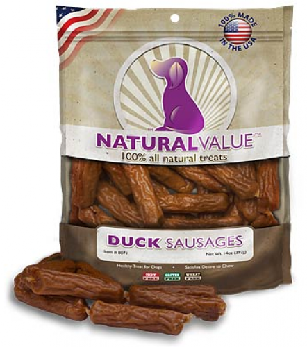 Loving Pets Natural Value Duck Sausages Dog Treats - 14 oz Image