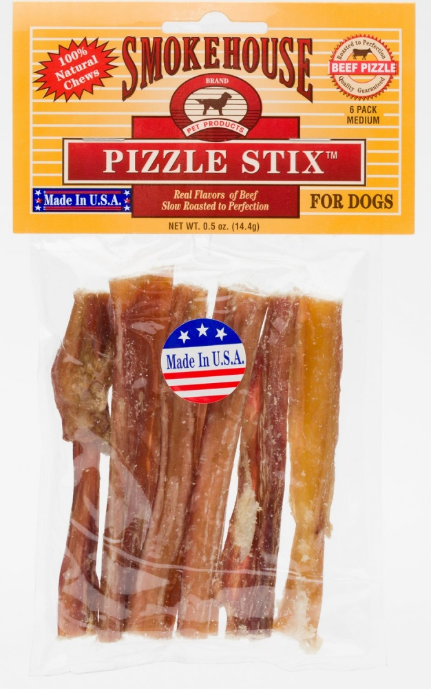 Smokehouse Steer Pizzle Dog Treats - 1-inch, 6 pack Image