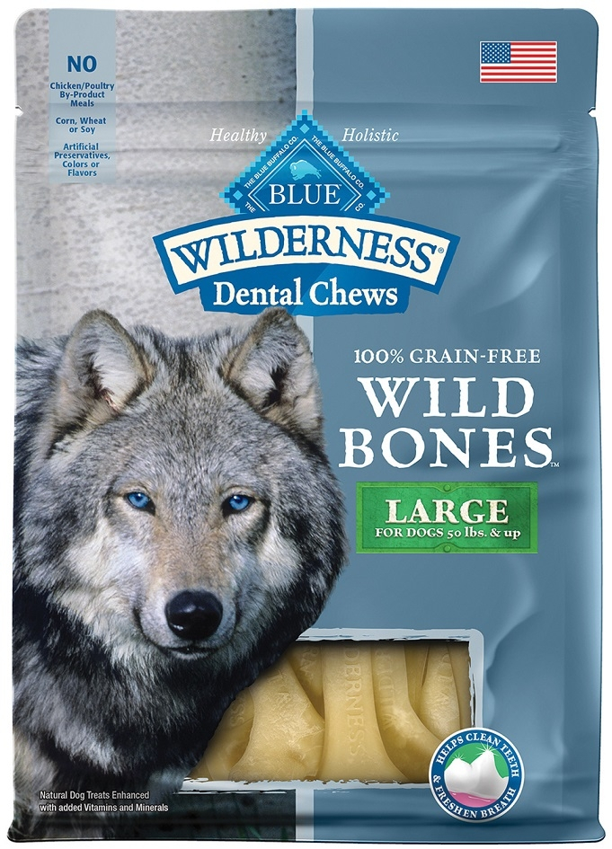 Blue Buffalo Wilderness Wild Bones Dental Chews Large Size for Dogs - 10 oz Image