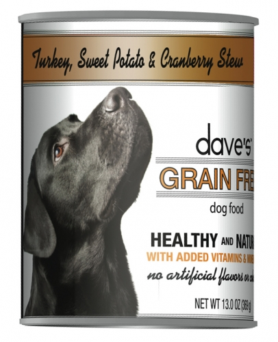 Dave's Grain Free Turkey Sweet Potato & Cranberry Canned Dog Food - 13 oz, case of 12 Image