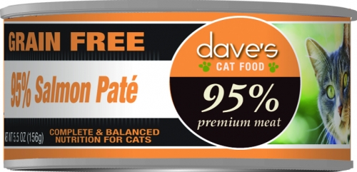 Dave's 95% Salmon Pate Formula Canned Cat Food - 5.5 oz, case of 24 Image