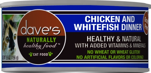 Dave's Naturally Healthy Chicken & Whitefish Canned Cat Food - 5.5 oz, case of 24 Image