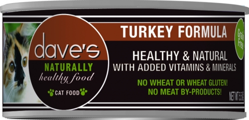 Dave's Naturally Healthy Turkey Formula Canned Cat Food - 5.5 oz, case of 24 Image