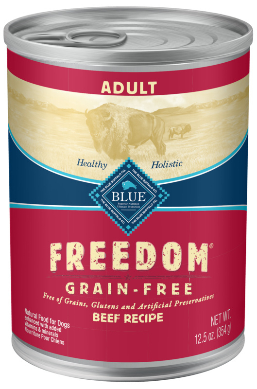 Blue Buffalo Freedom Grain Free Beef Recipe Canned Dog Food - 12.5 oz, two cases of 12 Image