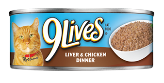 9 Lives LiverÂ and Chicken Dinner Canned Cat Food - 5.5 oz, case of 24 Image
