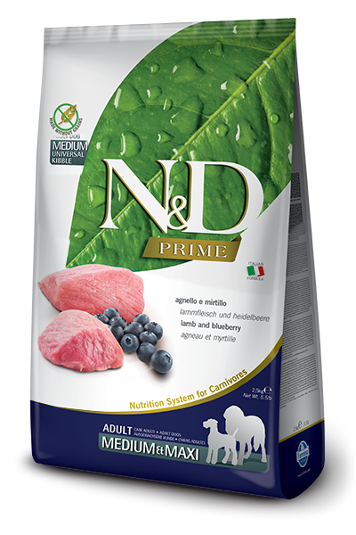 Farmina Prime N Natural  Delicious Grain Free Medium Adult Lamb  Blueberry Dry Dog Food - 5.5 lb Bag Image