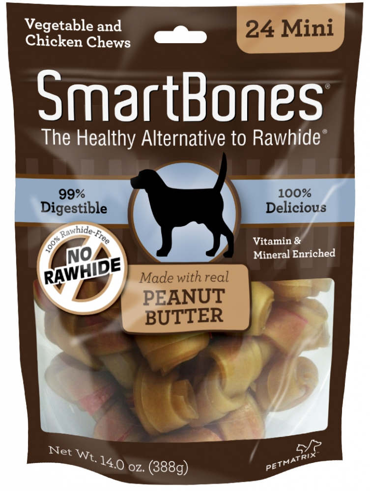 SmartBones Mini Peanut Butter Chew Bones Dog Treats - 24-pack Image