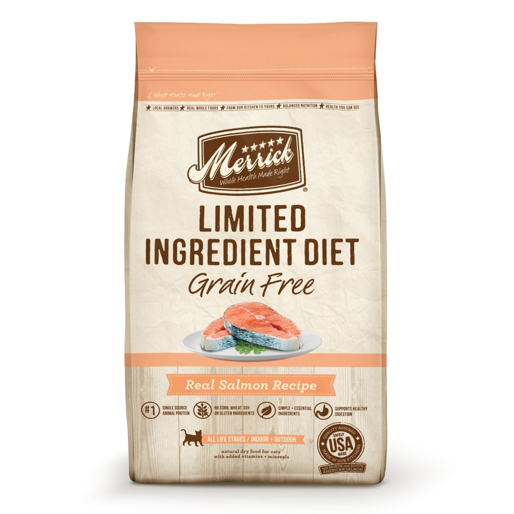 Merrick Limited Ingredient Diet Grain Free Real Salmon Recipe Dry Cat Food - 12 lb Bag Image