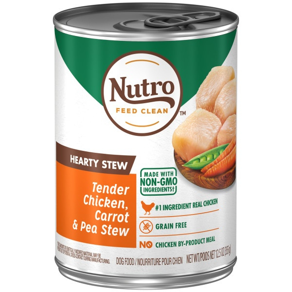 Nutro Hearty Stew Tender Chicken, Carrot  Pea Stew Cuts in Gravy Adult Canned Dog Food - 12.5 oz, case of 12 Image