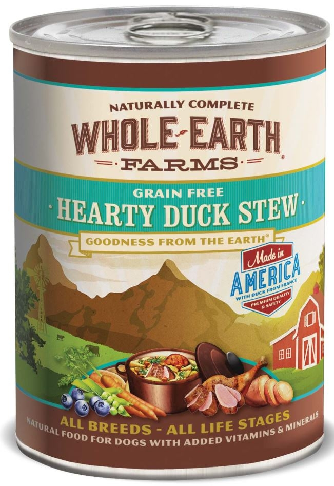 Whole Earth Farms Grain Free Hearty Duck Stew Canned Dog Food - 12.7 oz, case of 12 Image