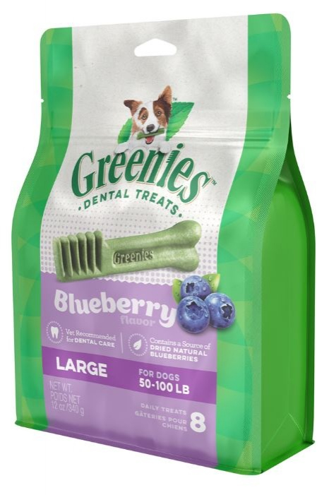Greenies Large Blueberry Dental Dog Chews - 12 oz, 8 count Image