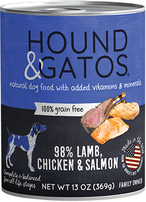 Hound & Gatos Lamb, Chicken & Salmon Recipe Canned Dog Food - 13 oz, case of 12 Image
