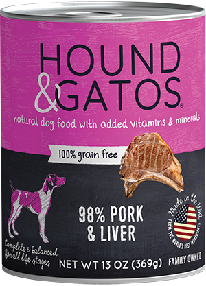 Hound & Gatos Pork & Pork Liver Recipe Canned Dog Food - 13 oz, case of 12 Image