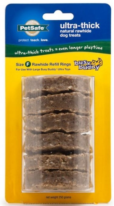 PetSafe Busy Buddy Rawhide Treat Ring Refills for Dog Toys, Small