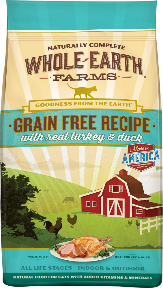 Whole Earth Farms Grain Free Real Turkey & Duck Recipe Dry Cat Food - 5 lb Bag Image