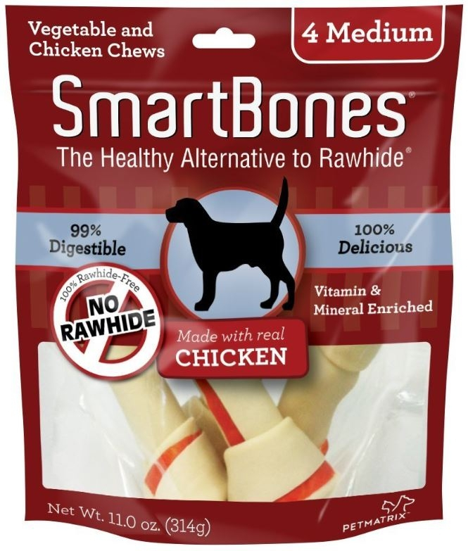 SmartBones Medium Chicken Chew Bones Dog Treats - 4-pack Image