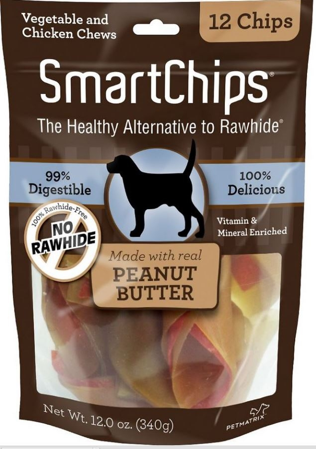 SmartBones SmartChips Peanut Butter Chews Dog Treats - 12-pack Image