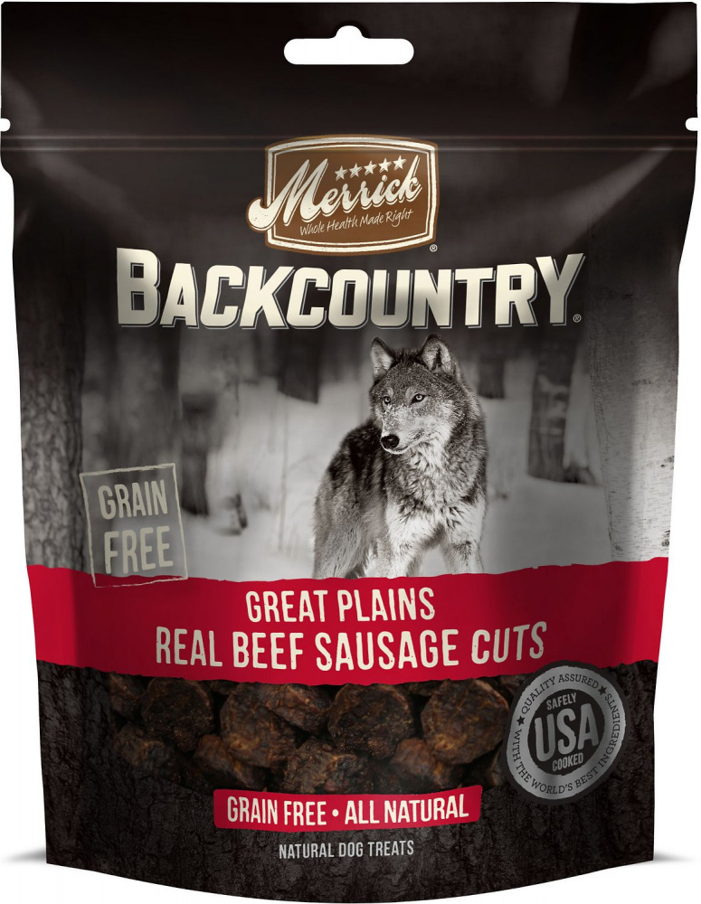 Merrick Backcountry Great Plains Grain Free Real Beef Sausage Cuts Dog Treats - 5 oz Image