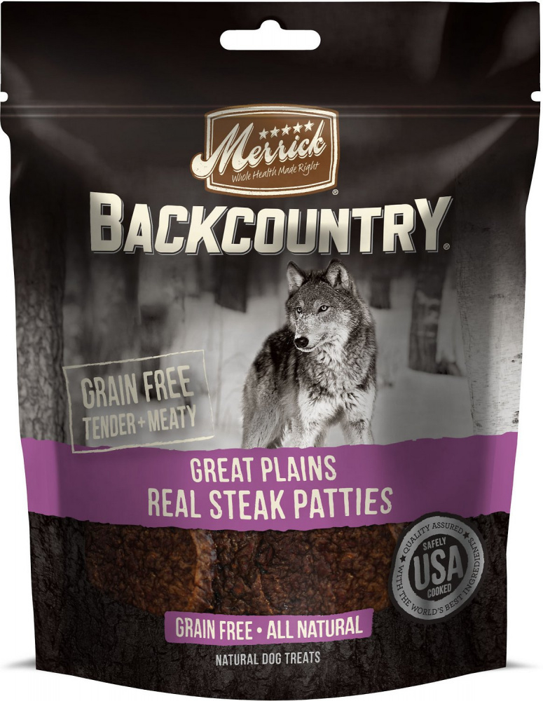 Merrick Backcountry Great Plains Grain Free Real Steak Patties Dog Treats - 4 oz Image