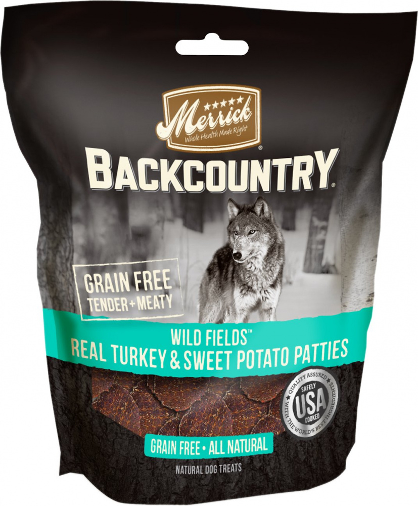 Merrick Backcountry Wild Prairie Grain Free Real Turkey & Sweet Potato Pattie Dog Treats - 4 oz Image