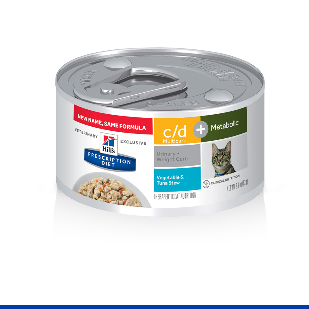 Hill's Prescription Diet c/d Multicare + Metabolic Tuna  Vegetable Stew Canned Cat Food - 2.9 oz, case of 24 Image