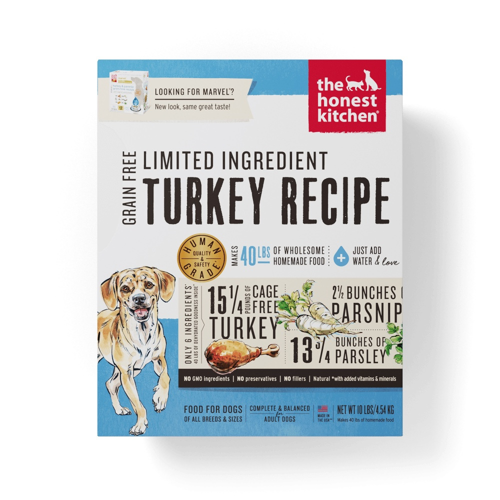 The Honest Kitchen Limited Ingredient Grain Free Turkey Recipe Dehydrated Dog Food - 4 lb Bag, Makes 16 lb Bags of food Image