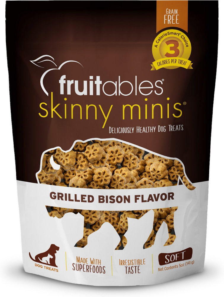 Fruitables Skinny Minis Grilled Bison Flavor Soft  Chewy Dog Treats - 5 oz Image