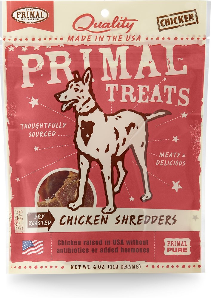 Primal Dry-Roasted Grain Free Chicken Shredders Dog Treats - 4 oz Image