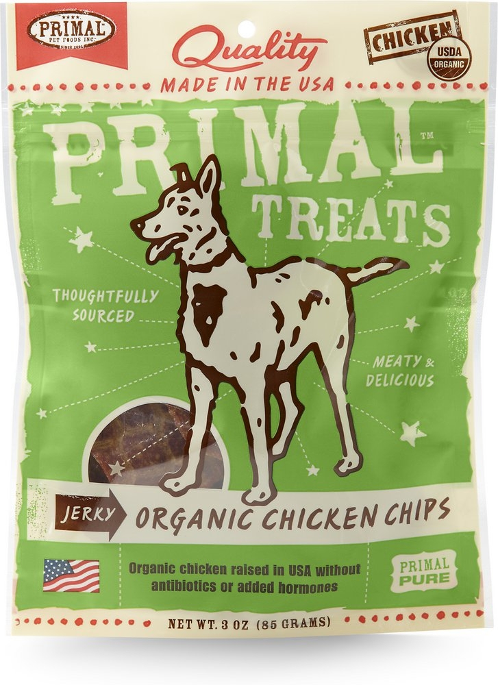 Primal Jerky Grain Free Organic Chicken Chips Dog Treats - 3 oz Image