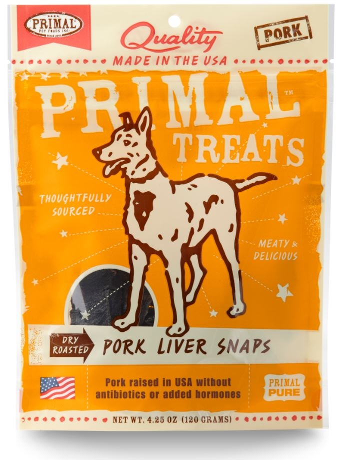 Primal Dry-Roasted Pork Liver Snaps Dog Treats - 4.25 oz Image