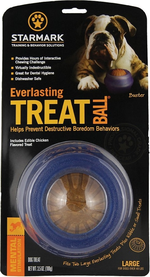 Starmark Everlasting Treat Ball Dog Chew toy - Medium: For Dogs 15-40 lb Bags Image