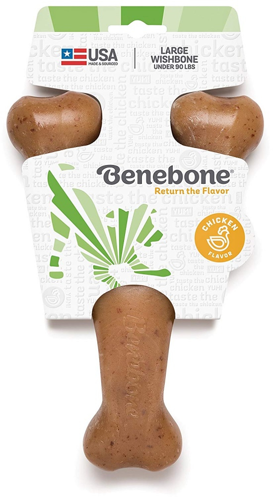 Benebone Chicken Flavored Wishbone Durable Dog Chew toy - Large Image