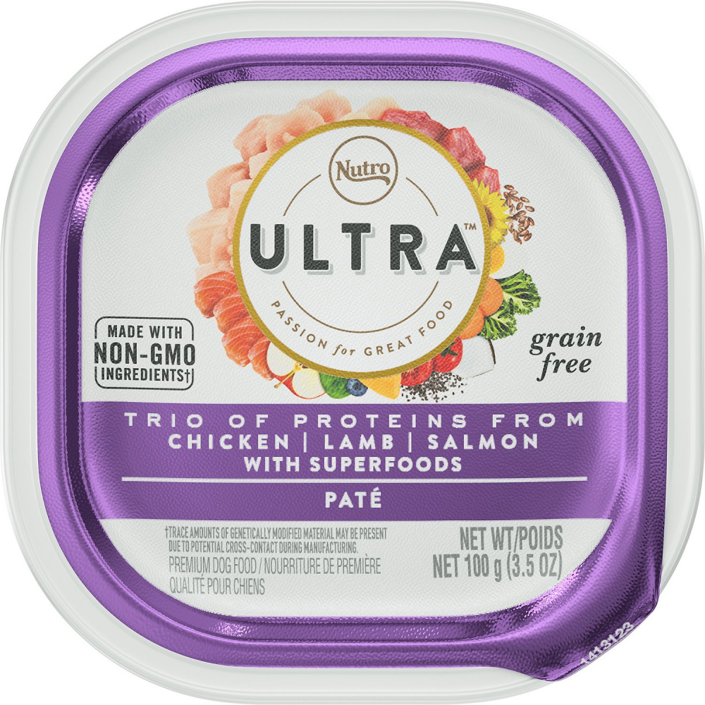 Nutro Ultra Adult Small to Large Dogs Chicken, Lamb & Salmon Pate Wet Dog Food - 3.5 oz, case of 24 Image