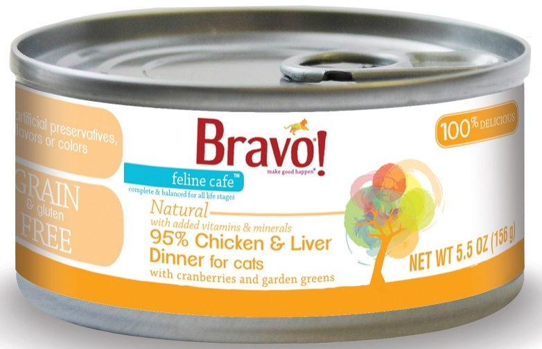 Bravo Feline Cafe  Grain Free 95 Chicken and Liver Dinner 