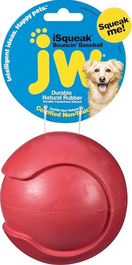 JW Pet iSqueak Bouncin Baseball Dog toy - Medium Image