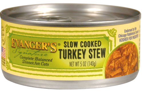 Evanger's Signature Series Grain Free Slow Cooked Turkey Stew Canned Cat Food - 5 oz, case of 24 Image