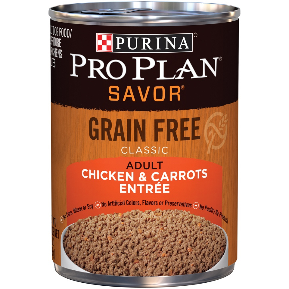 Purina Pro Plan Natural Adult Grain-Free Classic Chicken  Carrots Entree Canned Dog Food - 13 oz, case of 12 Image