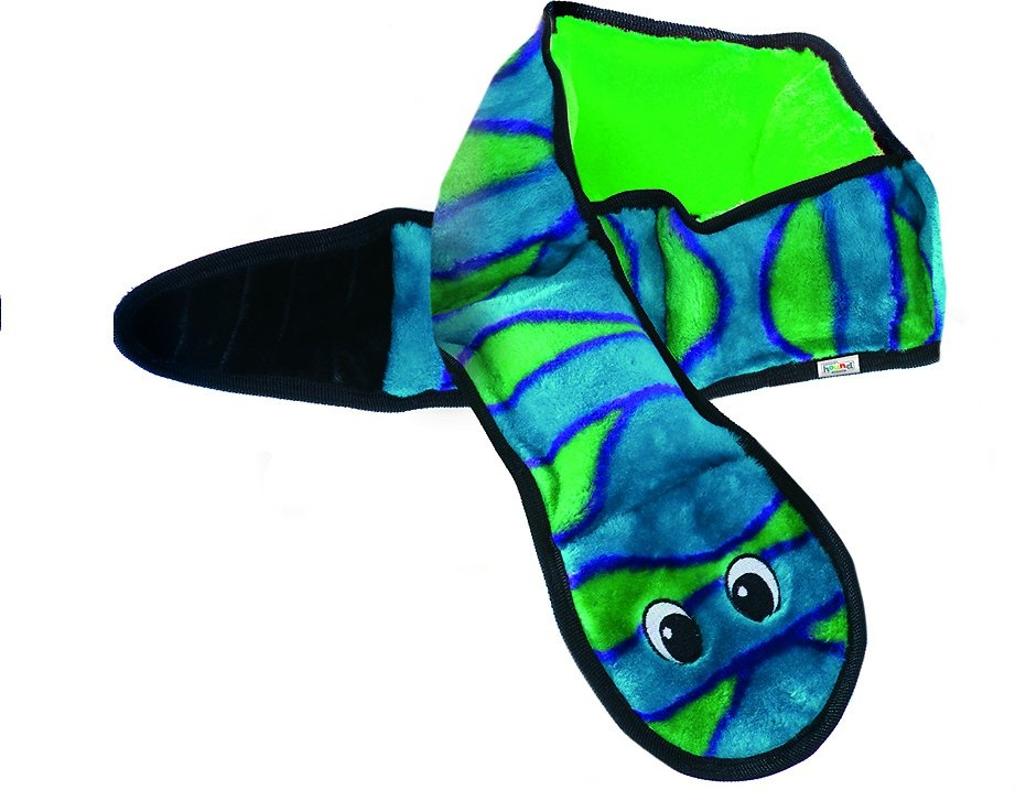 Outward Hound Invincibles Snakes Blue/Green Squeak Dog toy - Large Image