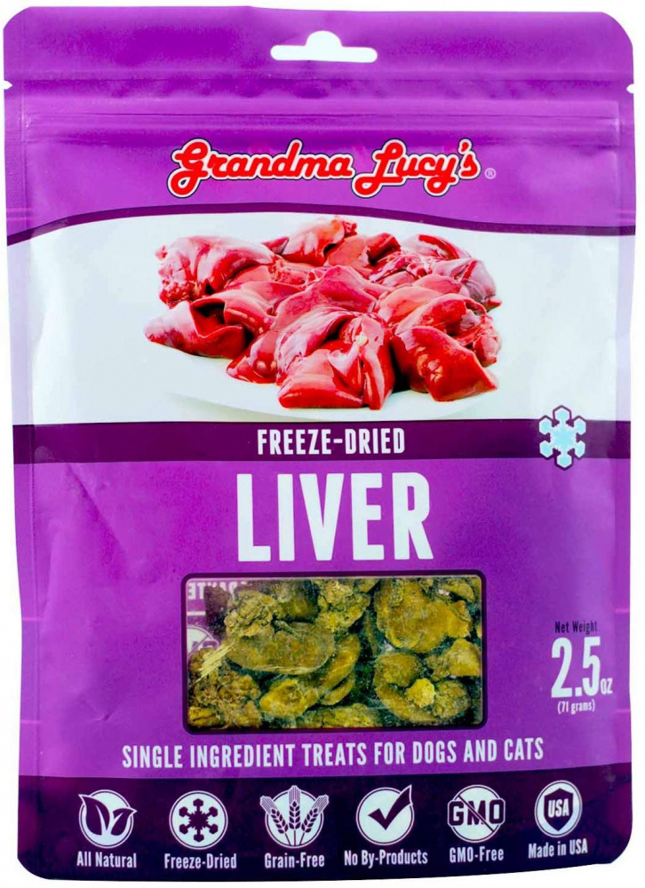 Grandma Lucy's Singles Freeze Dried Liver Single Ingredient Pet Treats - 3 oz Image